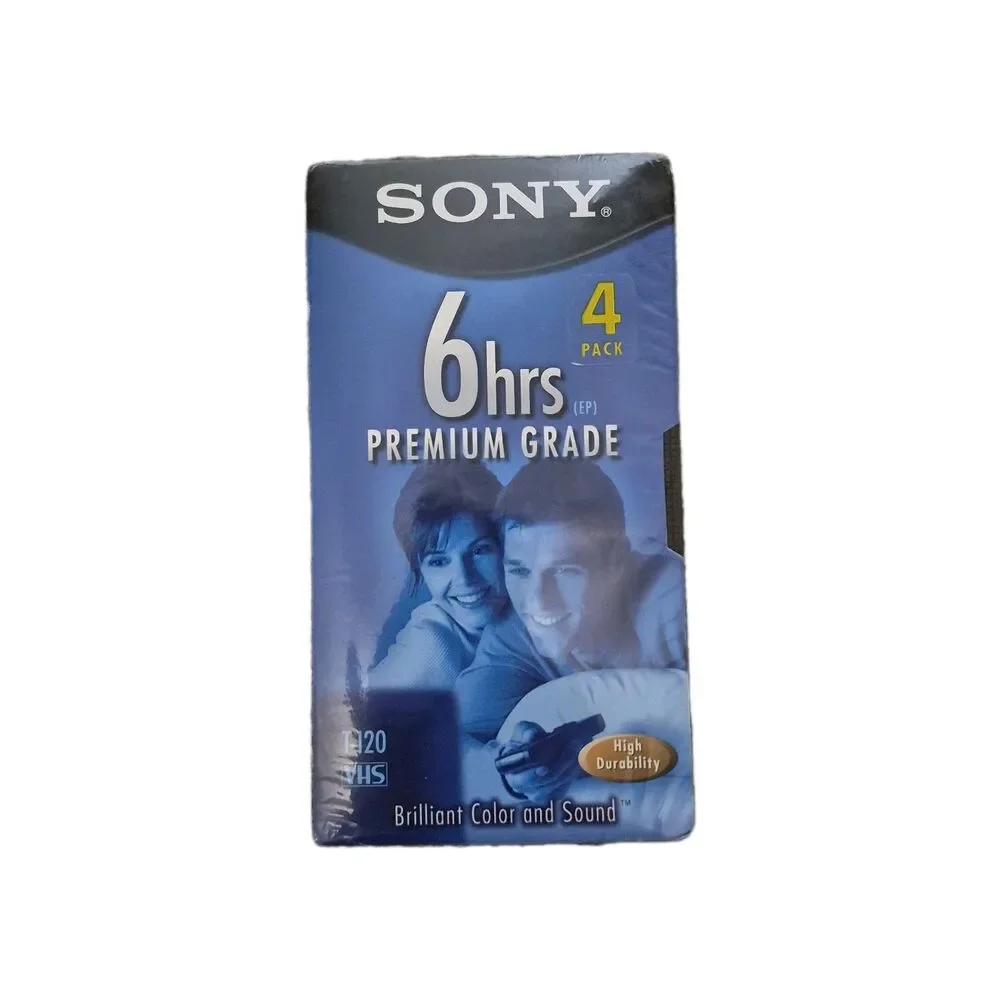 NEW 4 Pack of SONY T-120VL 24 6hrs EP Premium Grade SEALED BLANK VHS Video Tapes